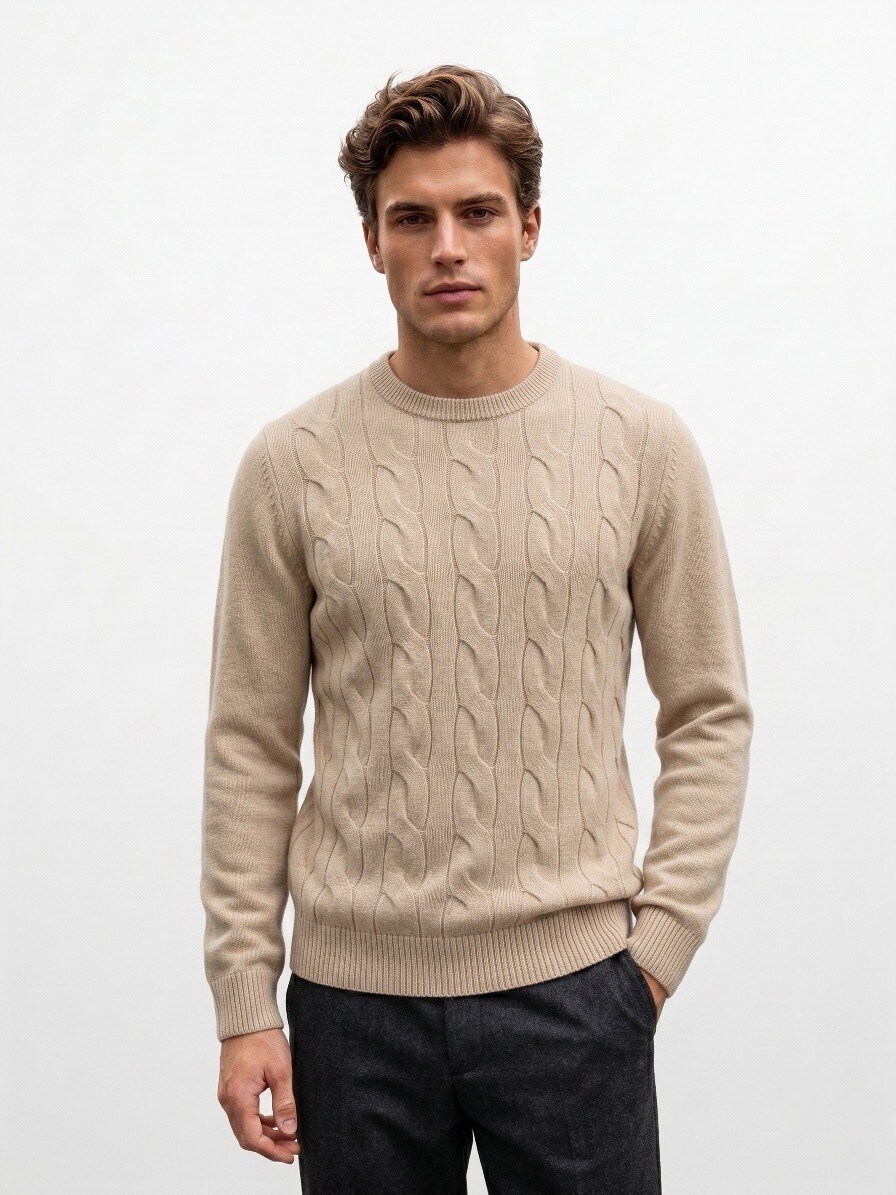 Grossiste Mentex Homme - Pull uni Homme maille torsadé