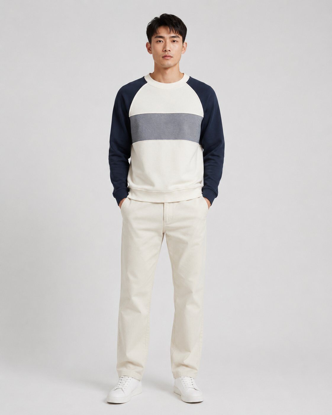 Grossista Mentex Homme - Felpa Bicolore Centro Navy