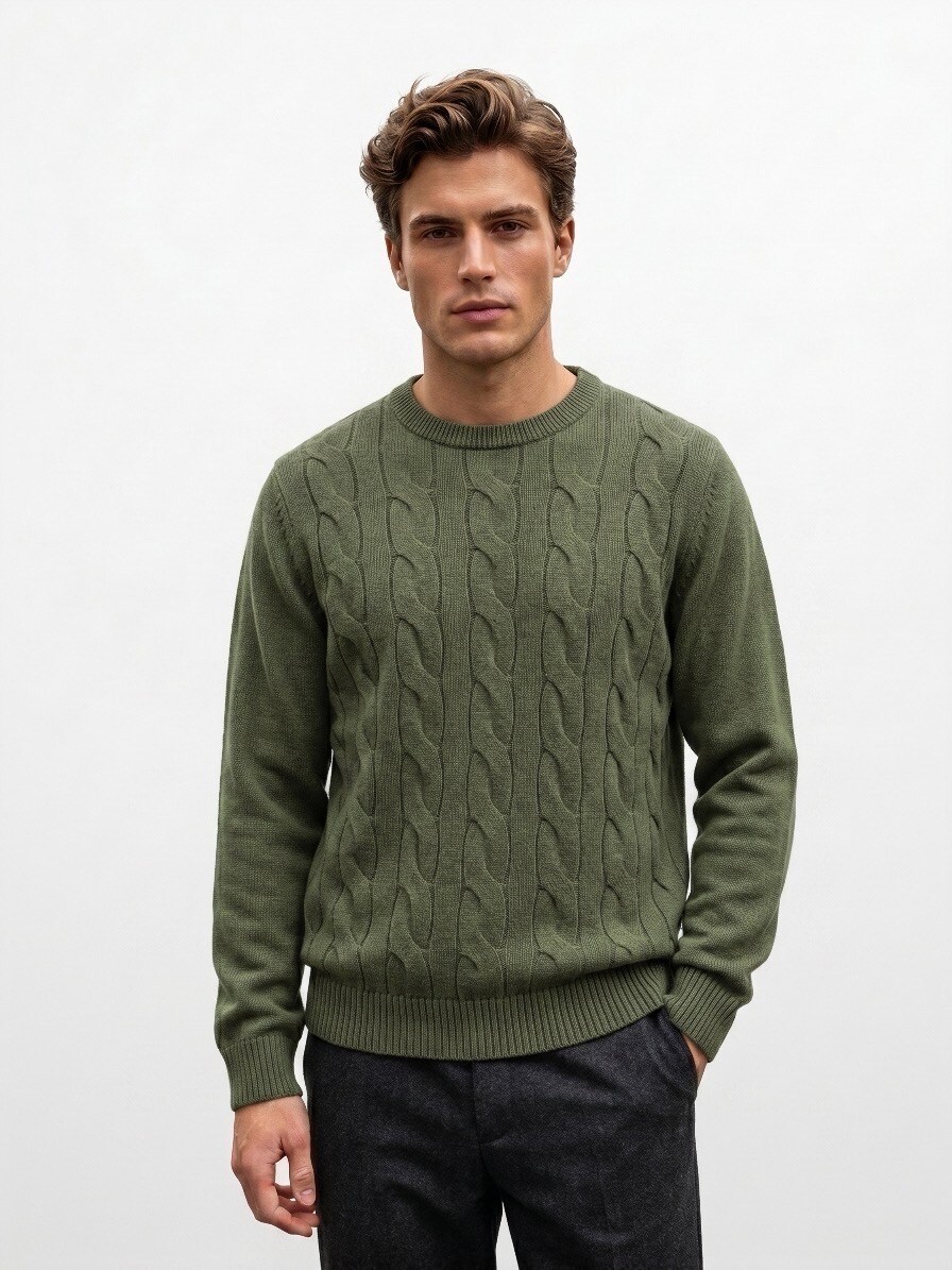 Grossiste Mentex Homme - Pull uni Homme maille torsadé