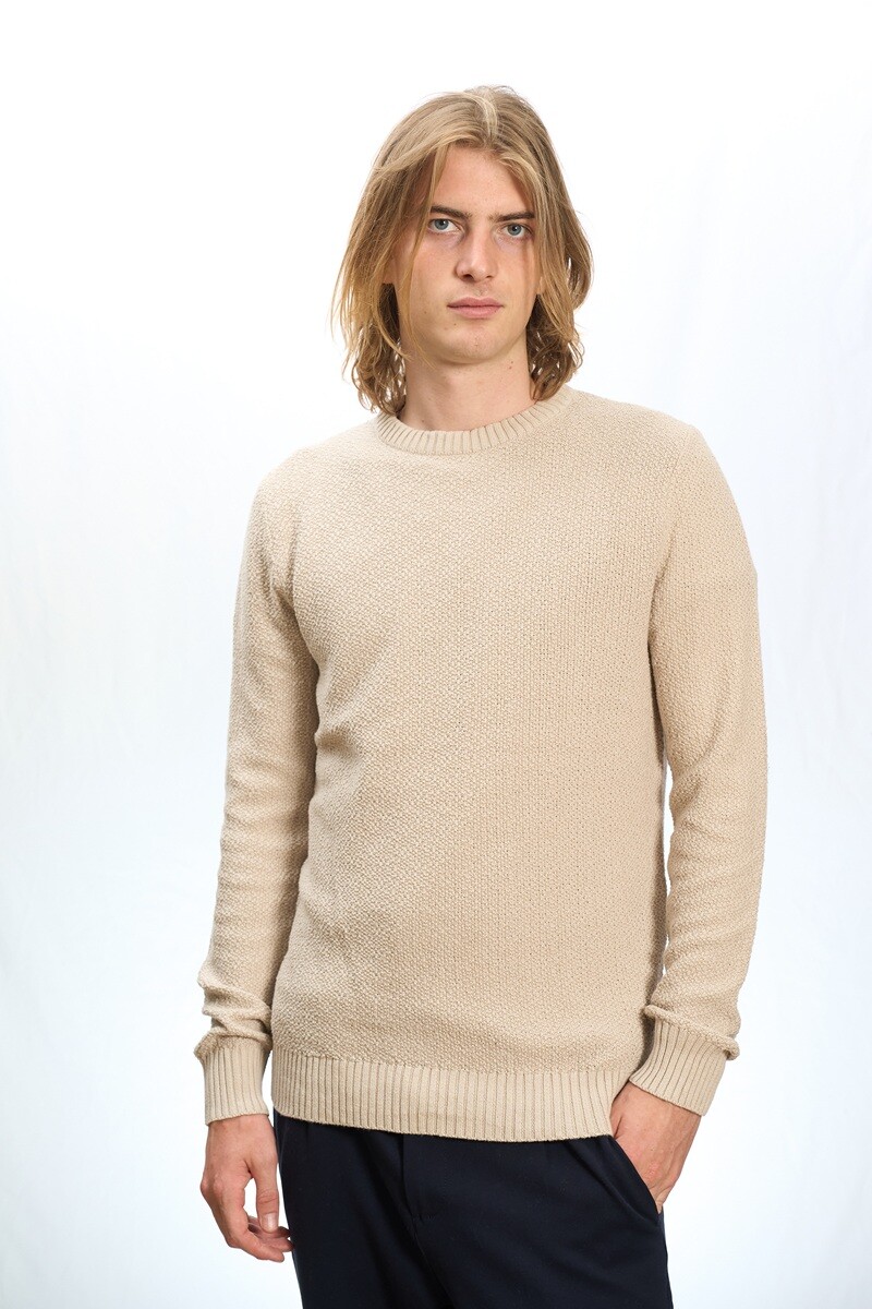 Grossiste Mentex Homme - Pull uni maille homme col rond manche longues