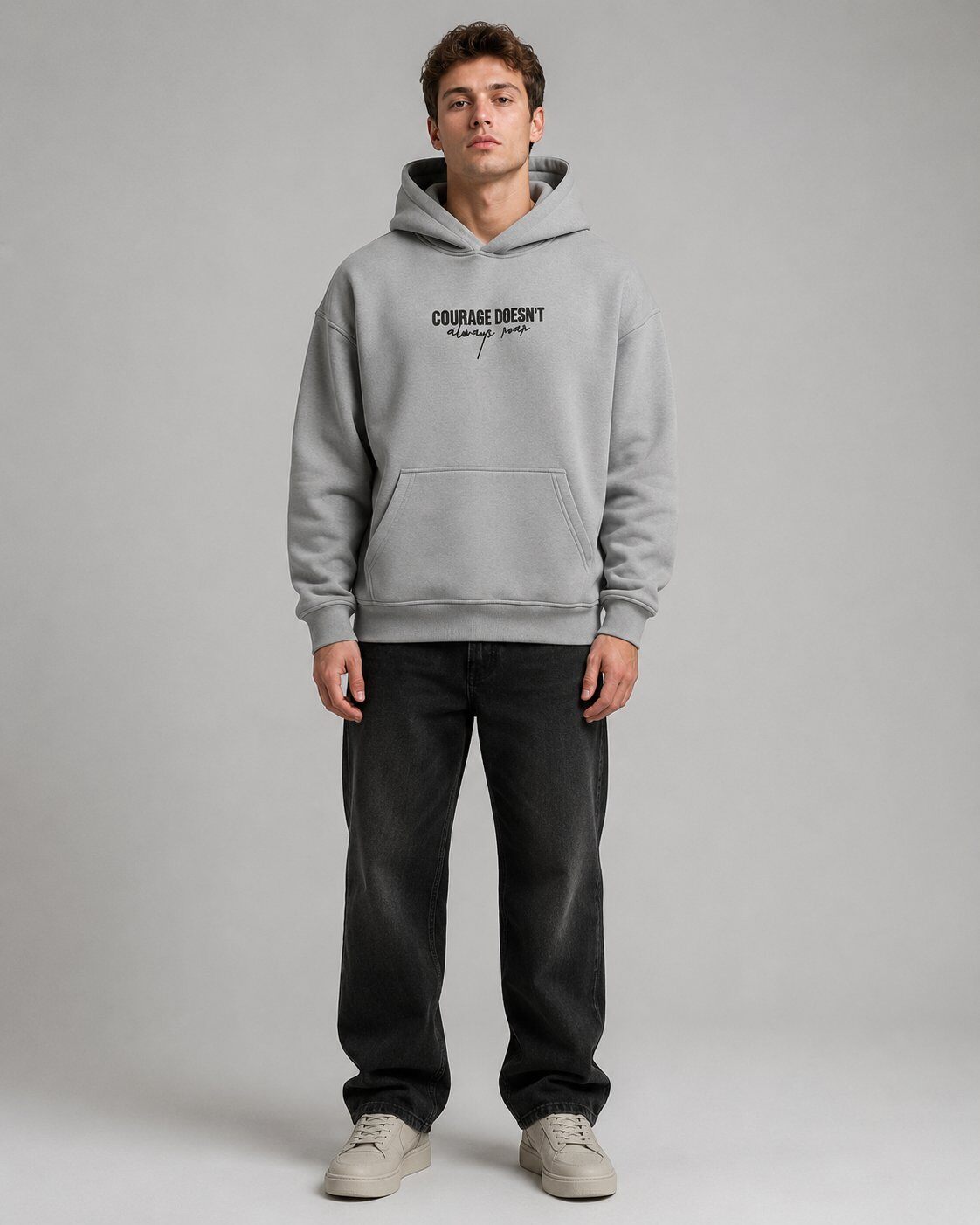 Grossista Mentex Homme - Felpa con Cappuccio Grigia con Grafica di Serpente