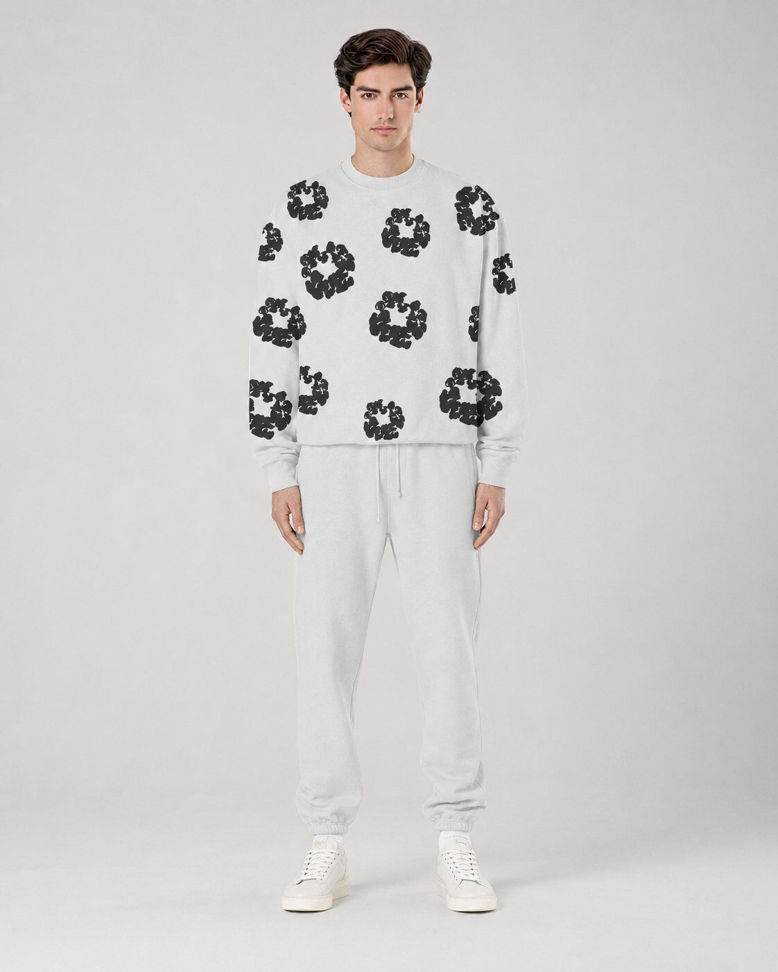 Grossista Mentex Homme - Felpa All-over Nero Bianco