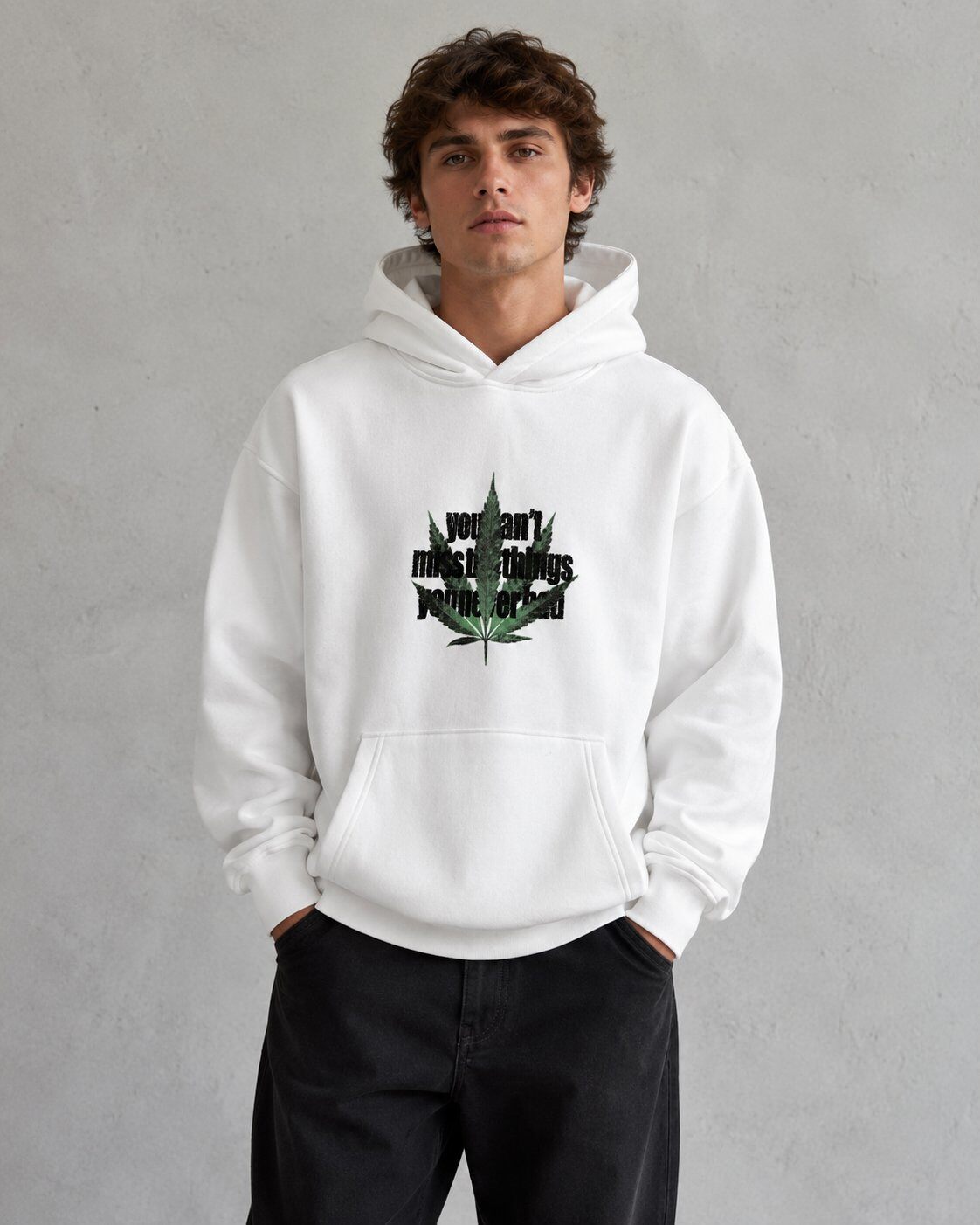 Wholesaler Mentex Homme - White Hoodie with Graphic Back