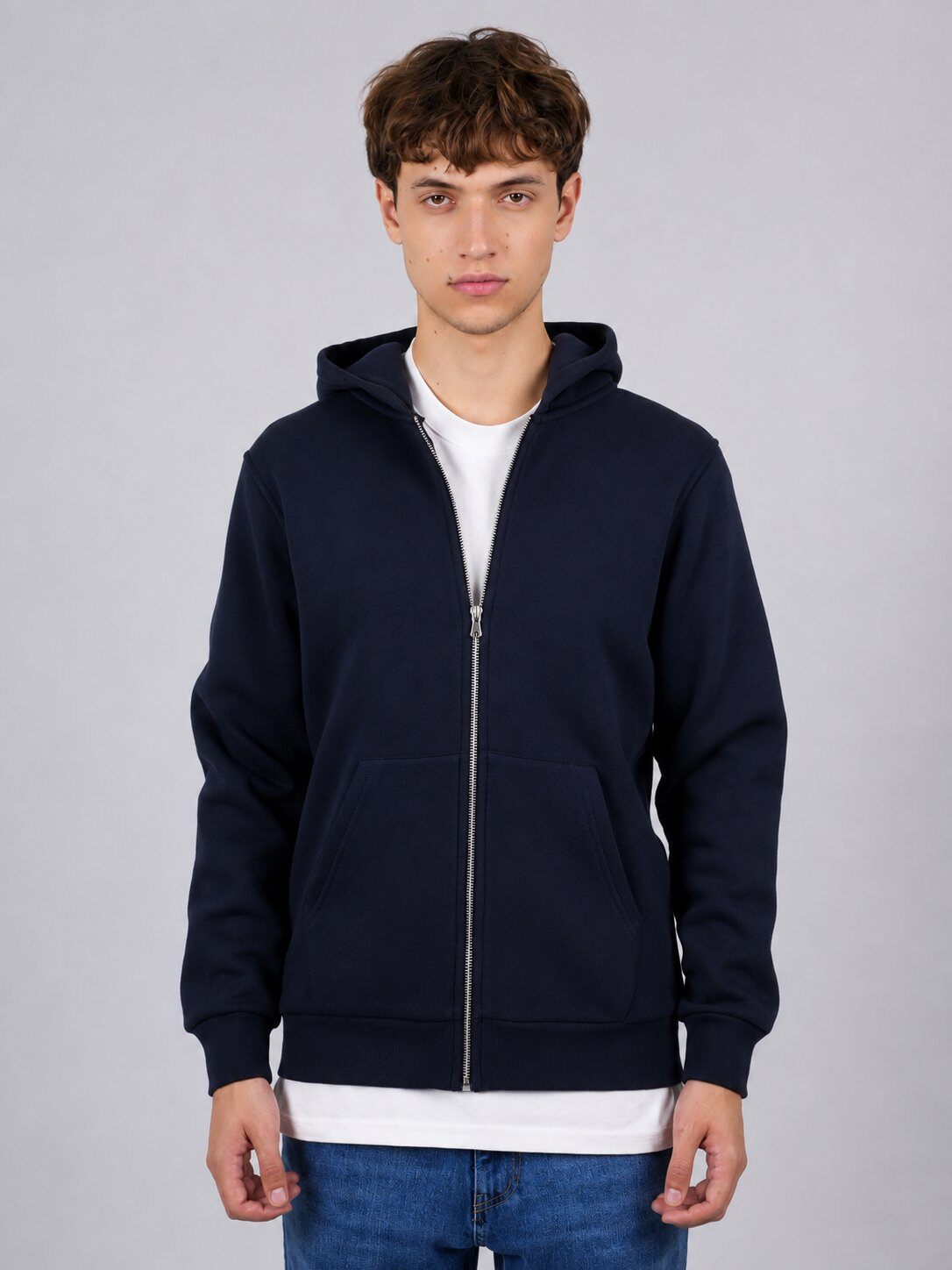 Grossista Mentex Homme - Felpa con Zip Blu Marino Casual