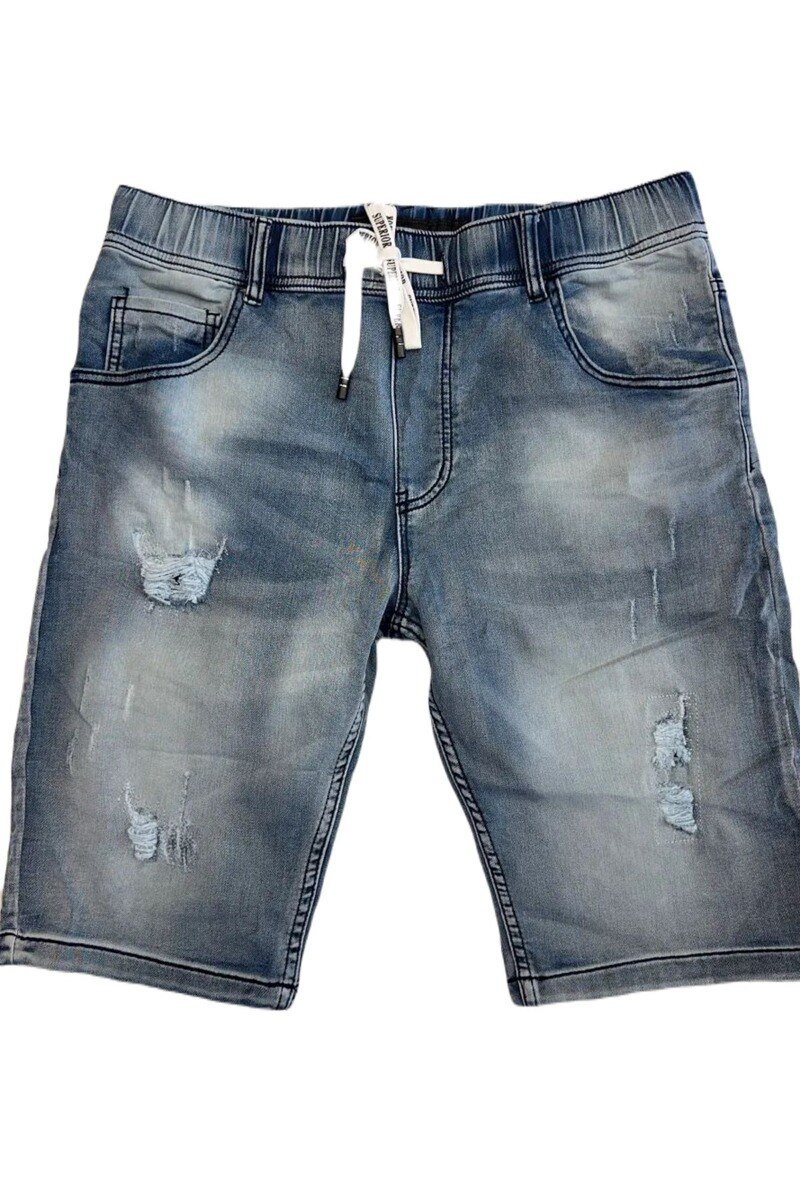 Grossiste Mentex Homme - Short jean homme effet délavé usé