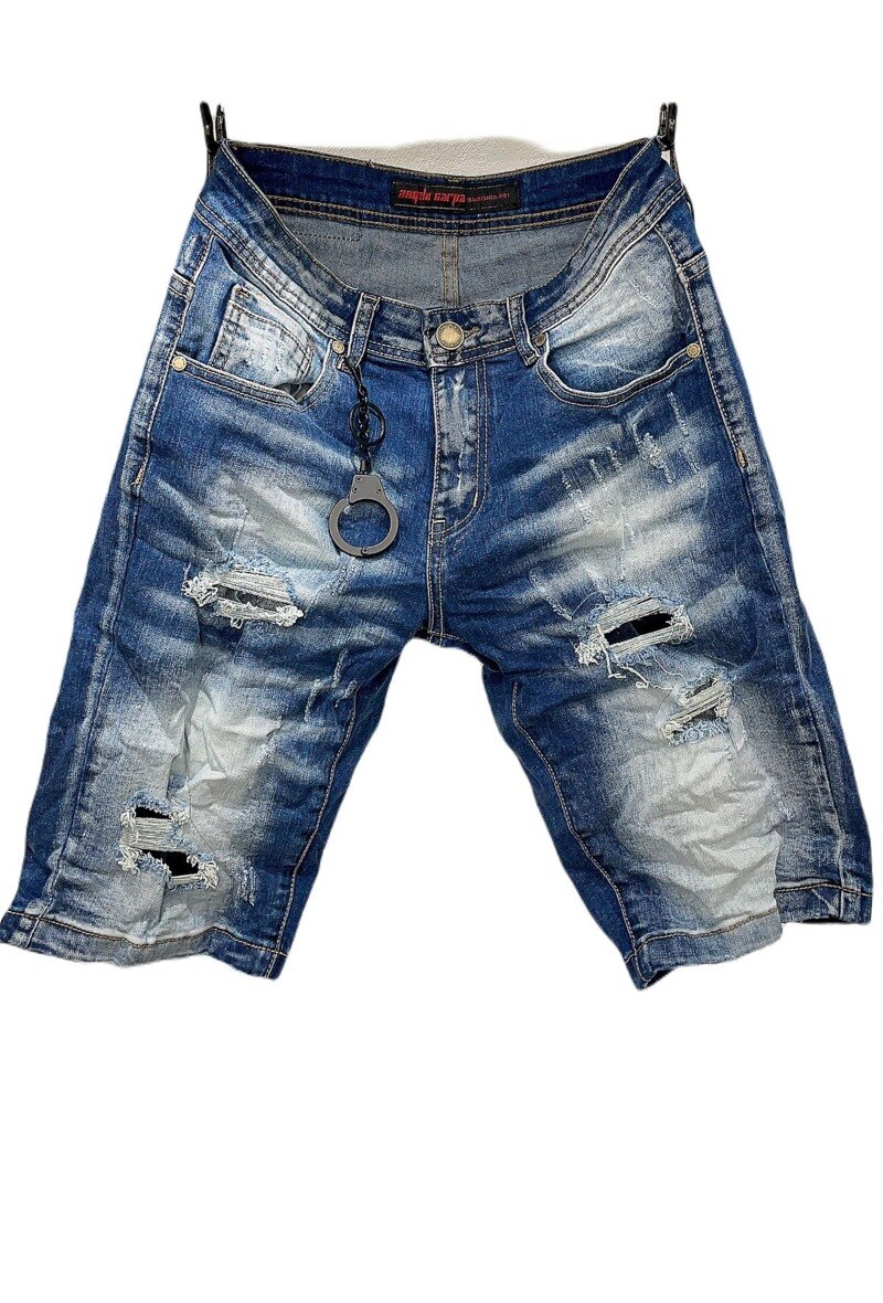 Grossiste Mentex Homme - Short jean homme effet délavé usé