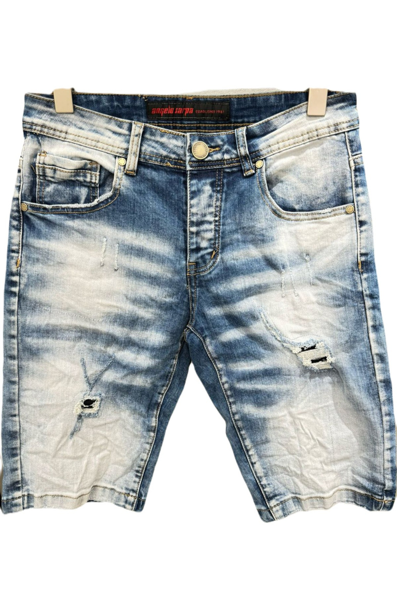 Grossiste Mentex Homme - Short jean homme effet délavé usé