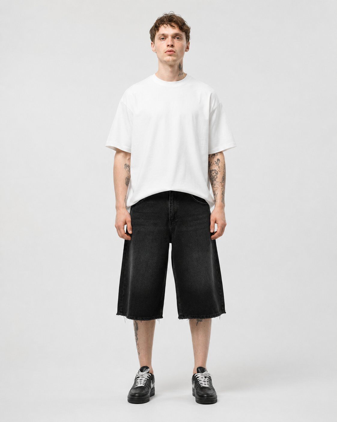 Mayorista Mentex Homme - Short Vaquero Negro Baggy Street