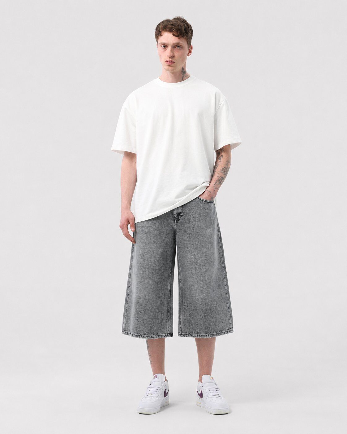Grossista Mentex Homme - Shorts di Jeans Grigi Larghi