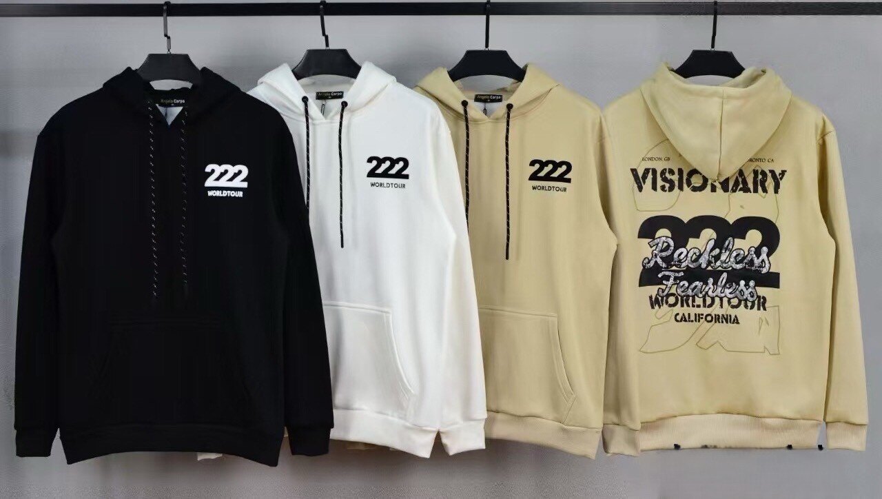 Wholesaler Mentex Homme - Plain hooded sweatshirt with 222 VISIONARY pattern