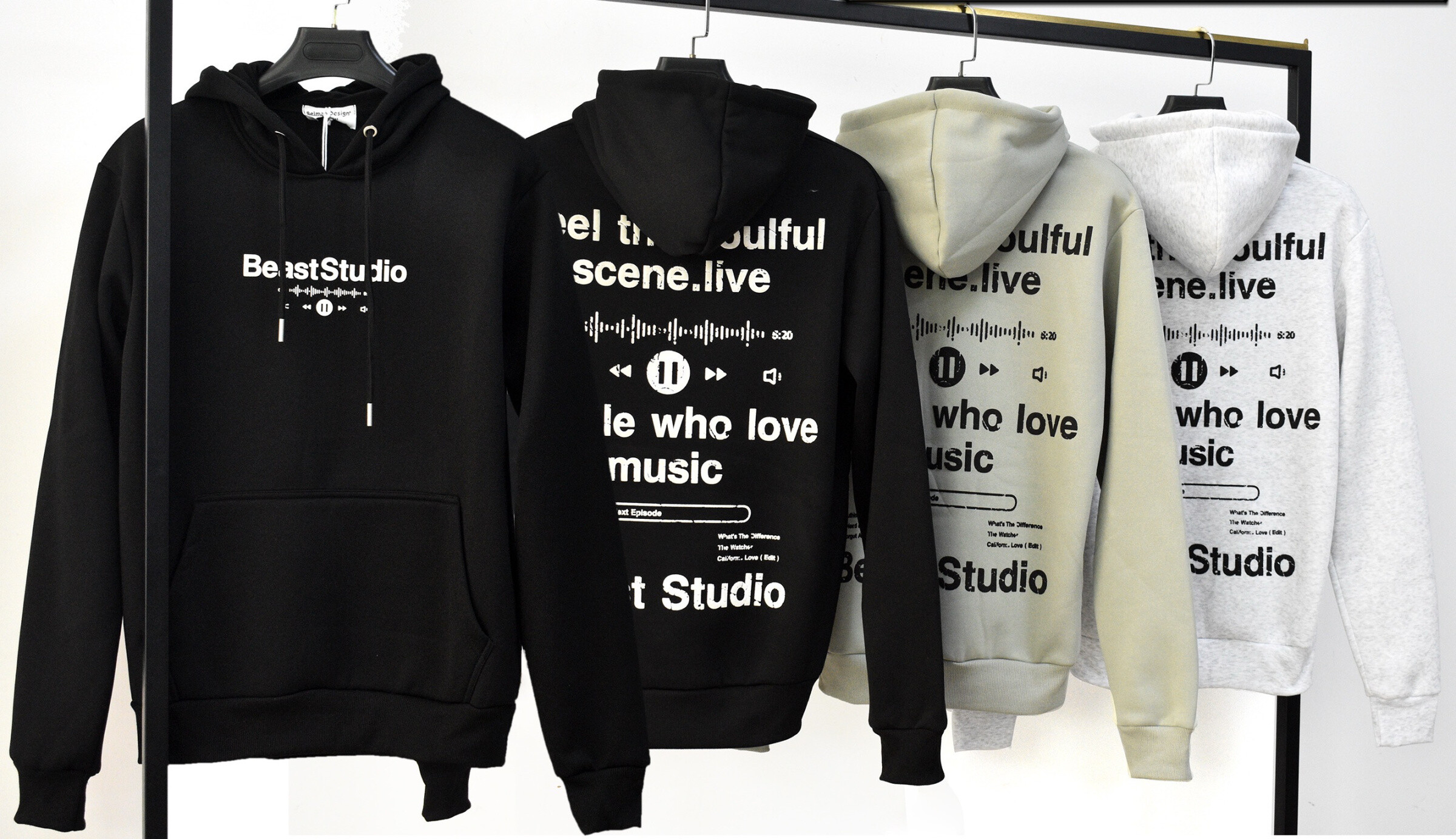 Großhändler Mentex Homme - Einfacher Kapuzenpullover mit BEAST SSTUDIO-Muster