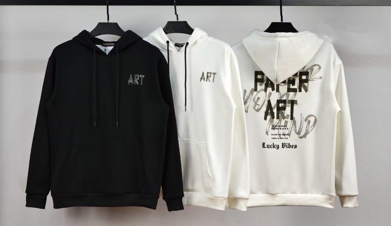 Wholesaler Mentex Homme - Plain hooded sweatshirt with PAPER ART design