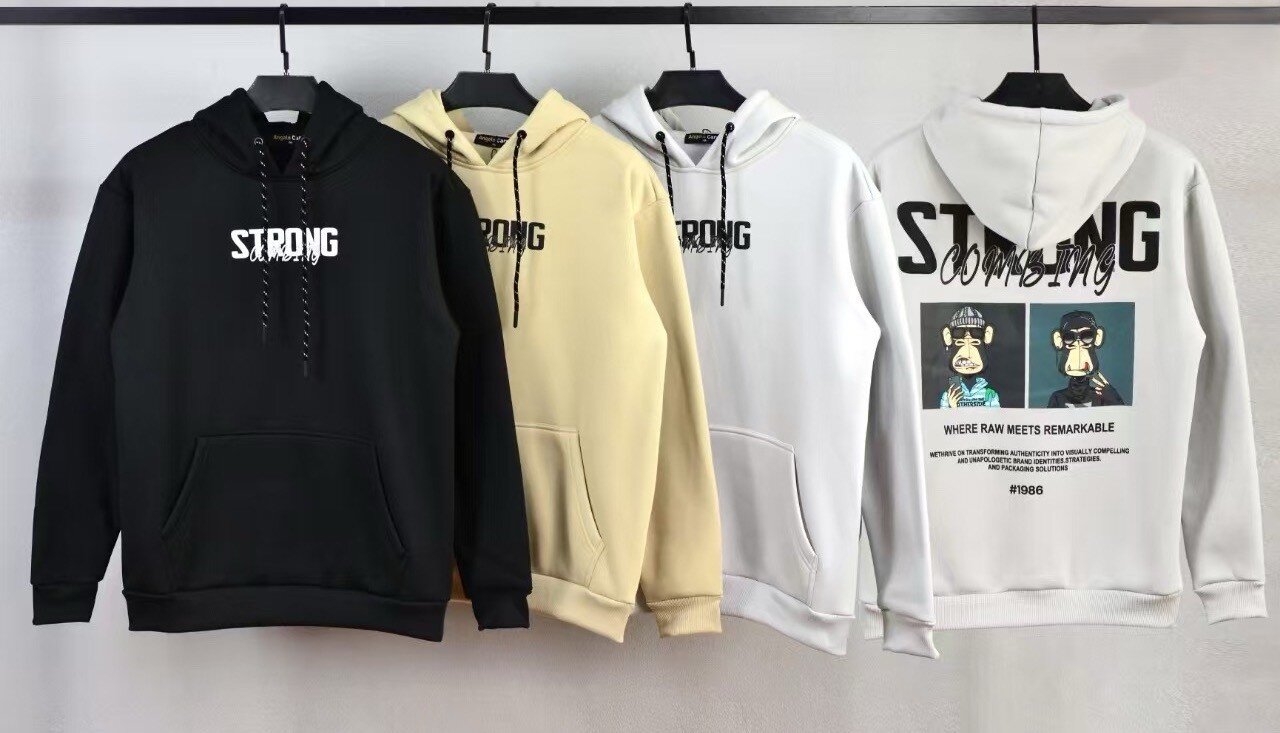 Großhändler Mentex Homme - Einfacher Kapuzenpullover mit STRONG COMBING-Muster