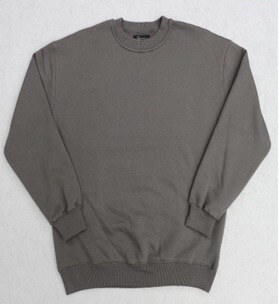Großhändler Mentex Homme - Einfarbiger Kapuzenpullover ohne Kapuze mit Rundhalsausschnitt und langen Ärmeln