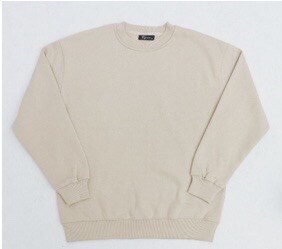 Großhändler Mentex Homme - Einfarbiger Kapuzenpullover ohne Kapuze mit Rundhalsausschnitt und langen Ärmeln