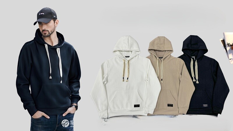 Wholesaler Mentex Homme - Men's plain hoodie with drawstring
