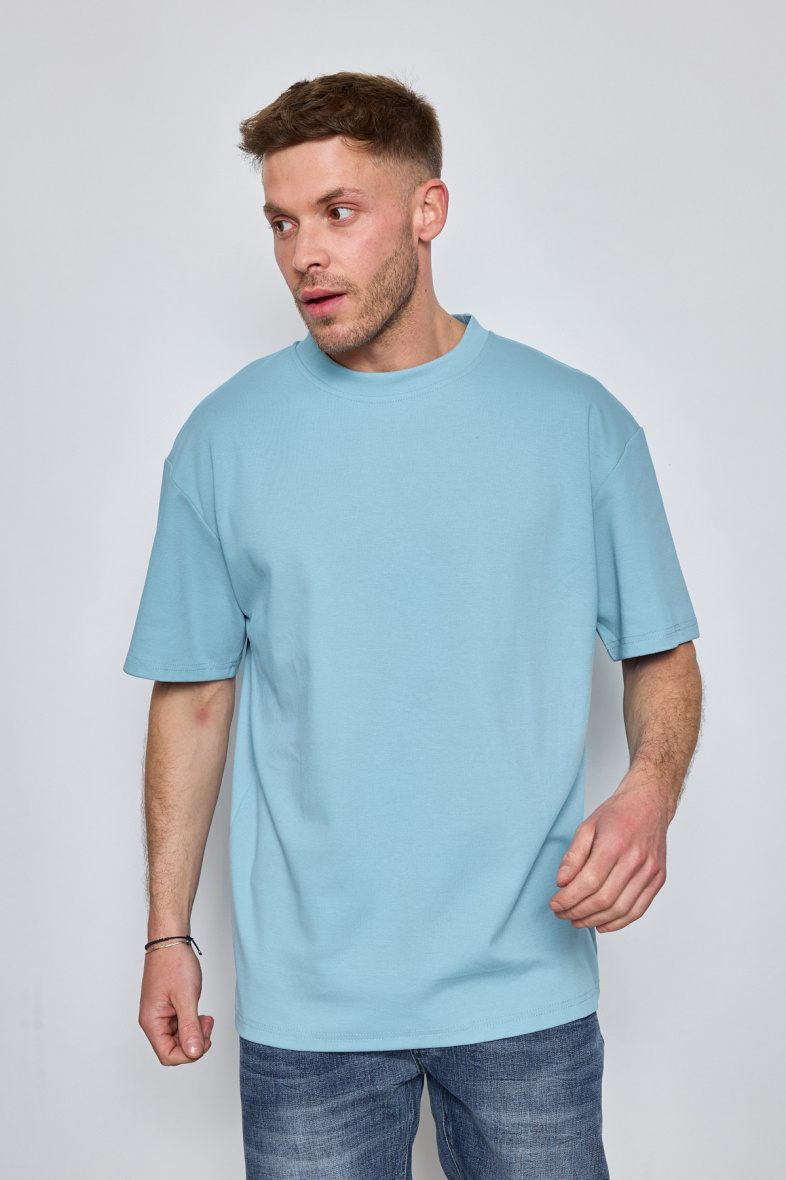 Grossiste Mentex Homme - T-shirt oversize uni manche courtes col rond