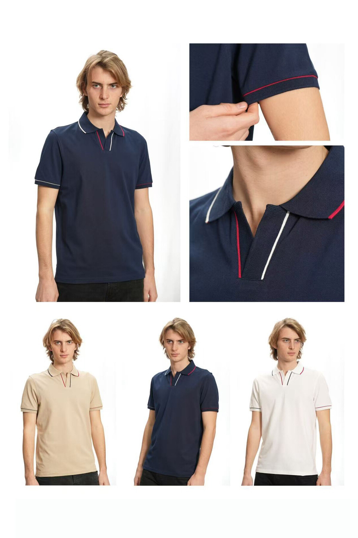 Mayorista Mentex Homme - Polos United Man Bordes de color simple