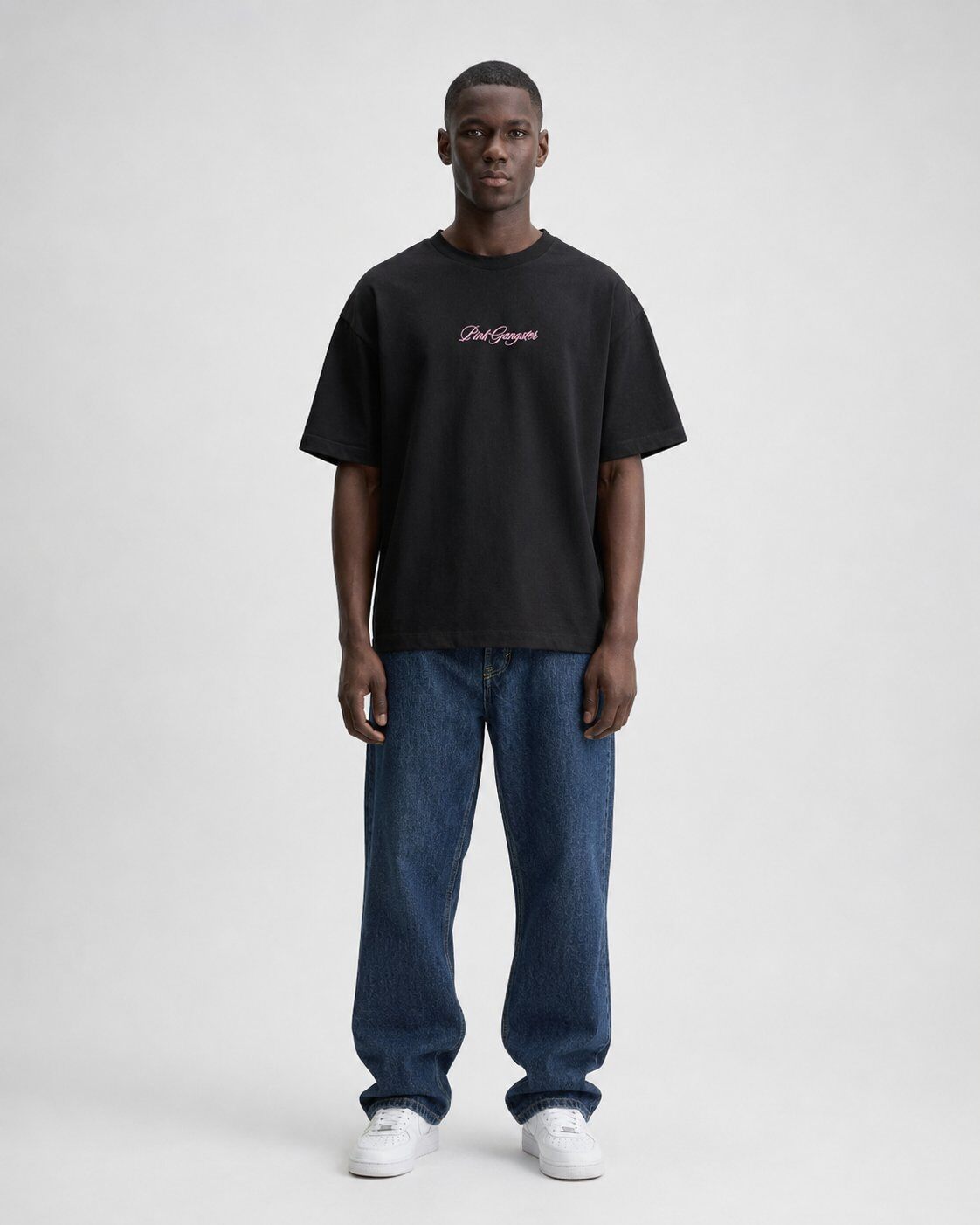 Großhändler Mentex Homme - Schwarzes Oversize-Grafik-T-Shirt