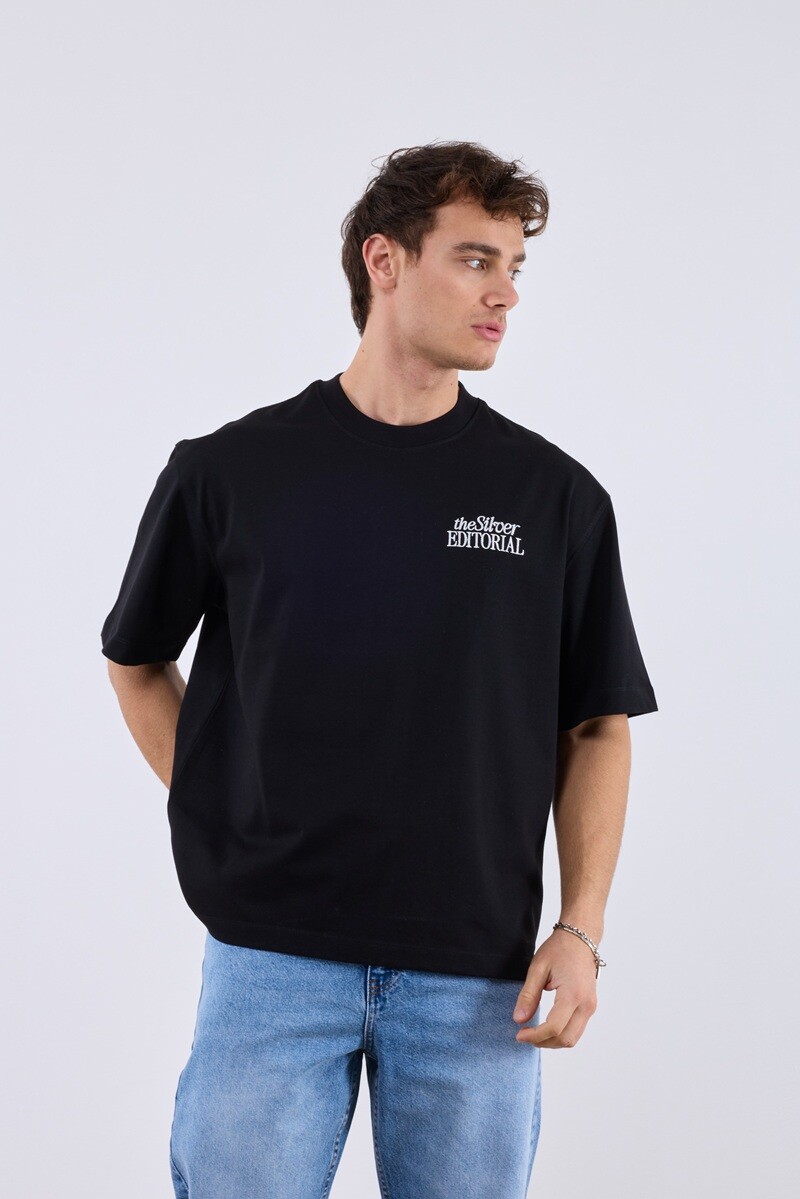 Grossiste Mentex Homme - Tshirts uni oversize Homme avec broderie
