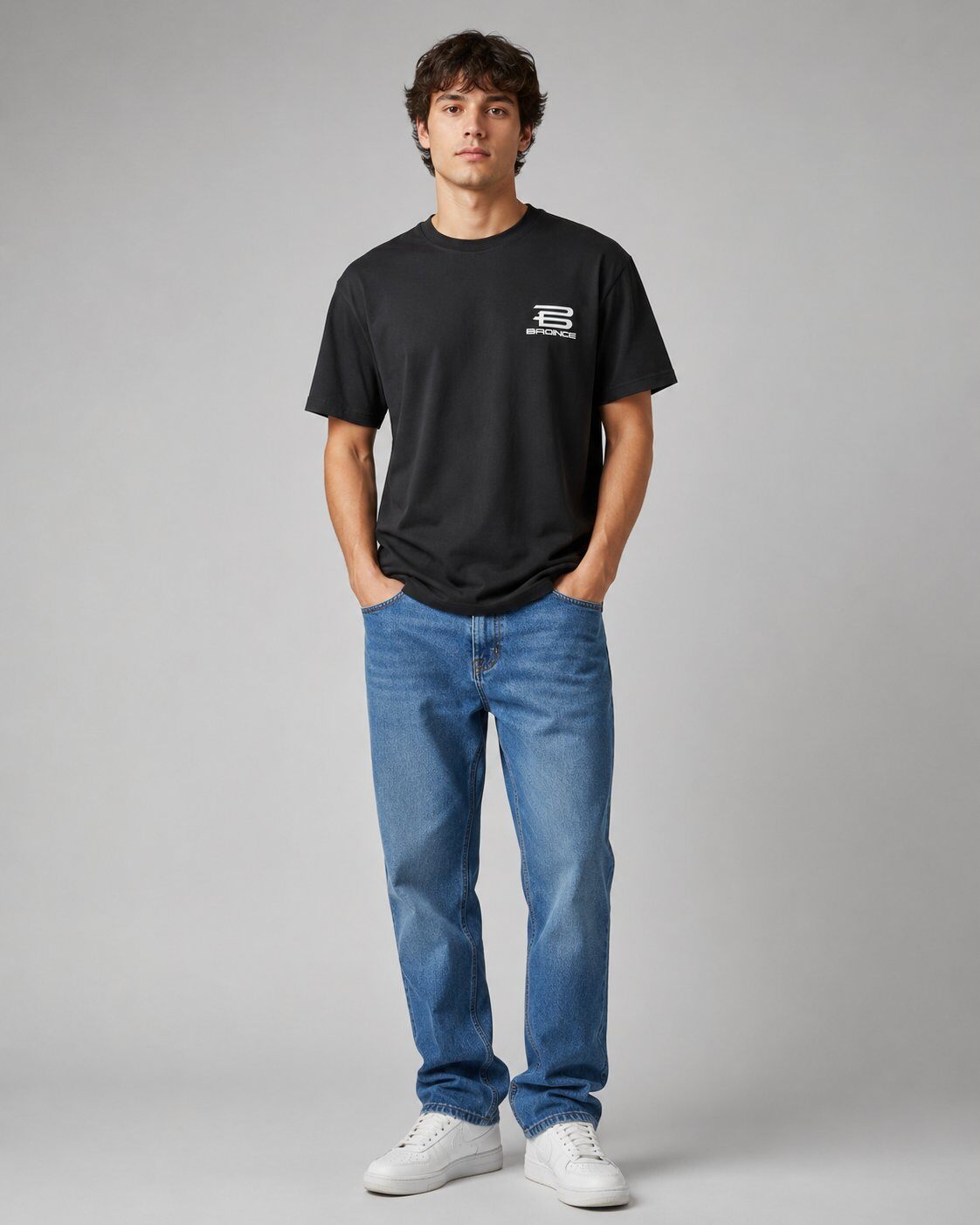 Grossista Mentex Homme - T-shirt Nera Grafica BAOINCE