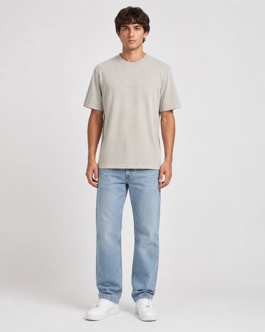Großhändler Mentex Homme - Minimalistisches T-Shirt in Salbeigrün