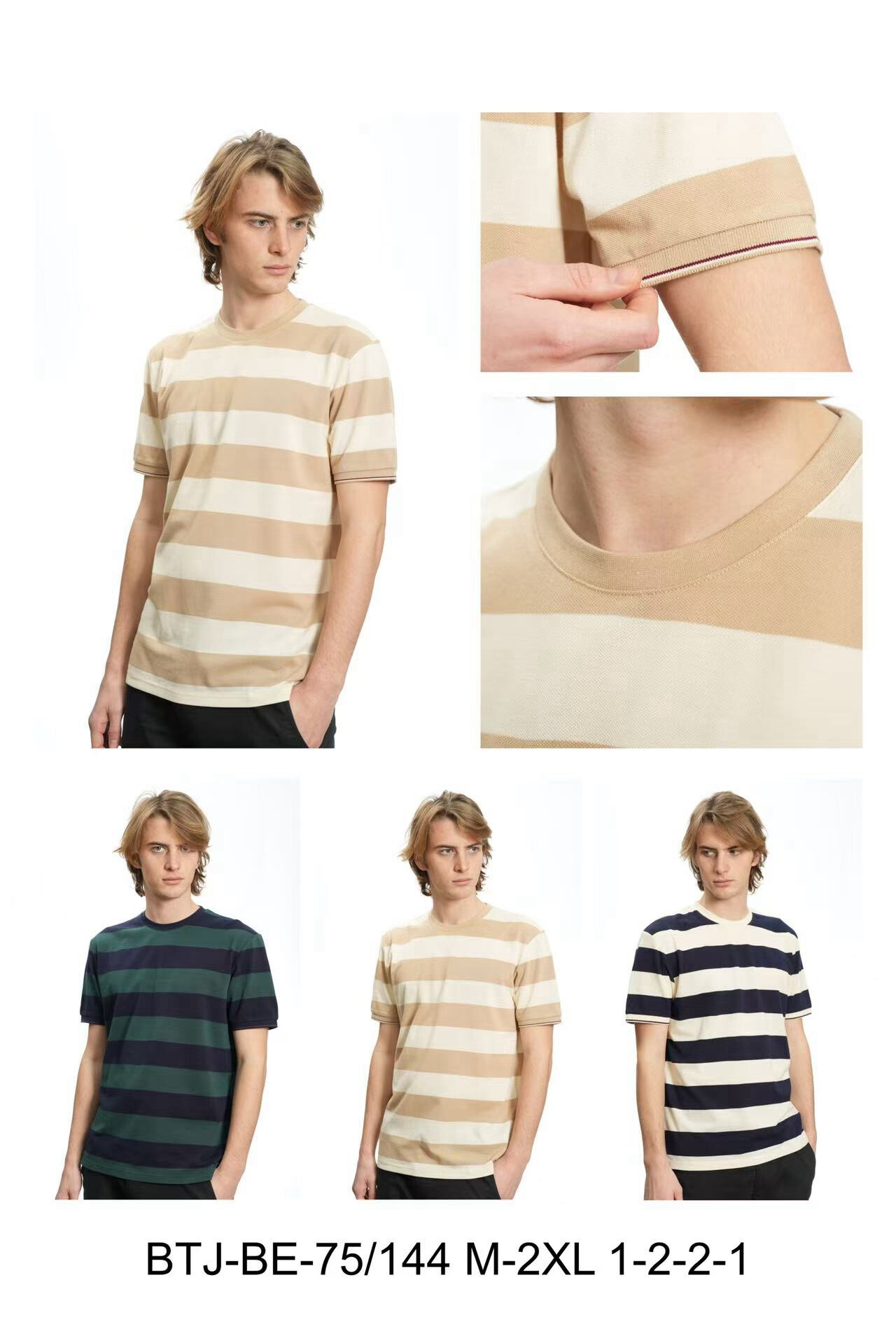 Grossista Mentex Homme - T-shirt semplice maschile a maniche corte a collo rotondo Effetto graffio