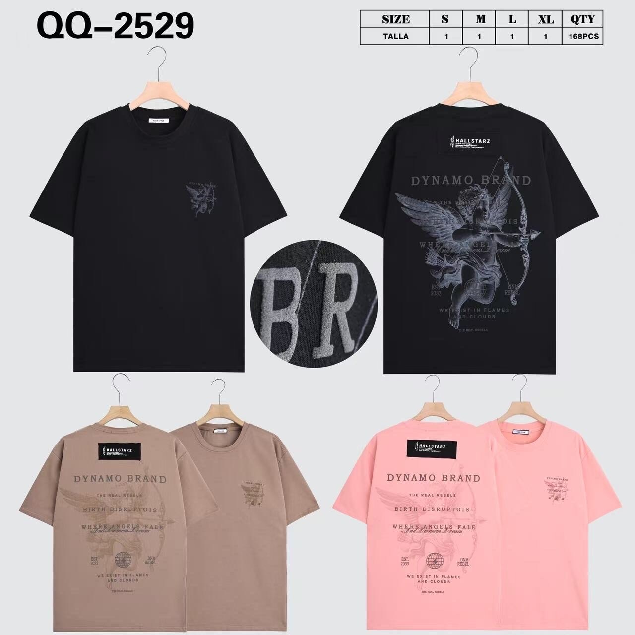 Grossista Mentex Homme - T-shirt oversize uomo tinta unita con ricamo ANGE