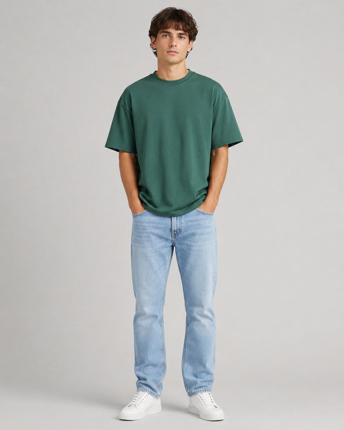 Grossiste Mentex Homme - T-shirt Vert Pastel Minimal
