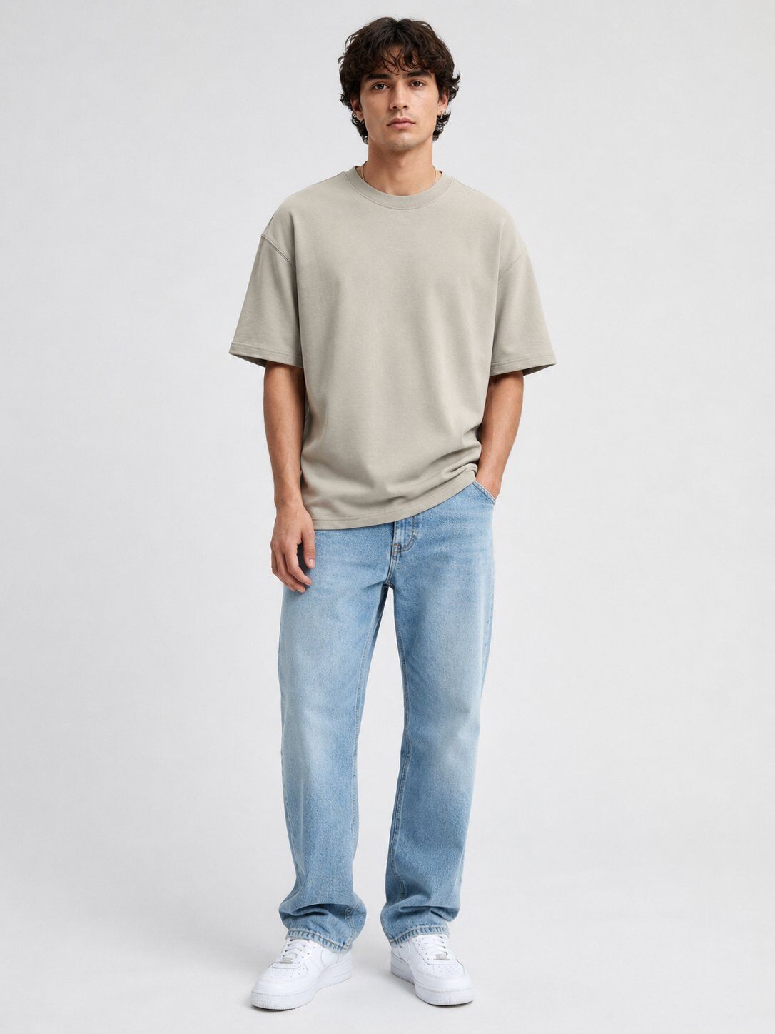 Grossiste Mentex Homme - T-shirt Kaki Minimal Clean