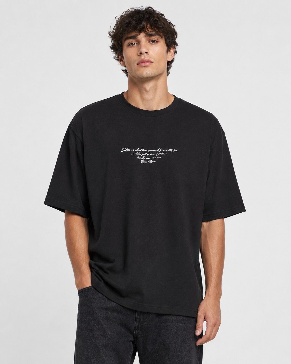 Großhändler Mentex Homme - Schwarzes T-Shirt Creative Thinking