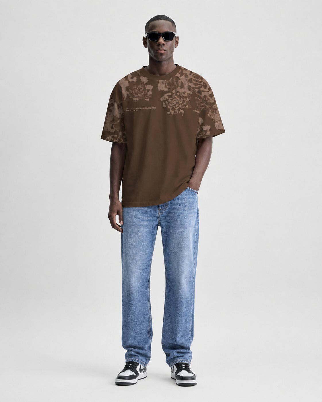 Wholesaler Mentex Homme - Brown Printed Trend T-shirt