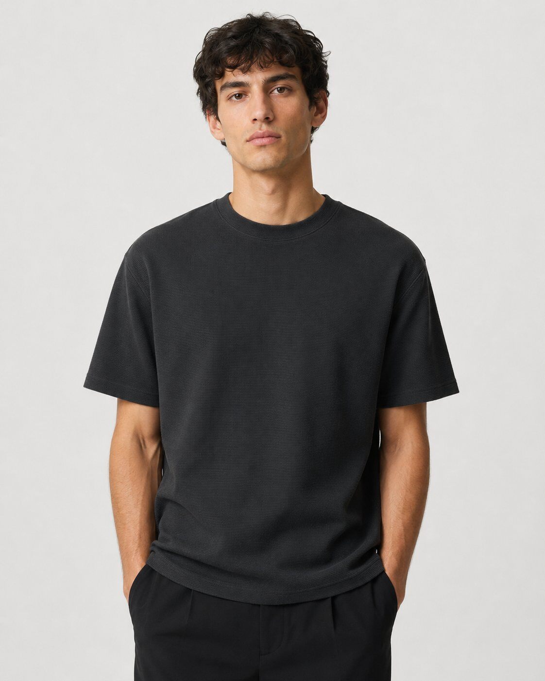 Wholesaler Mentex Homme - Classic Textured Black T-shirt
