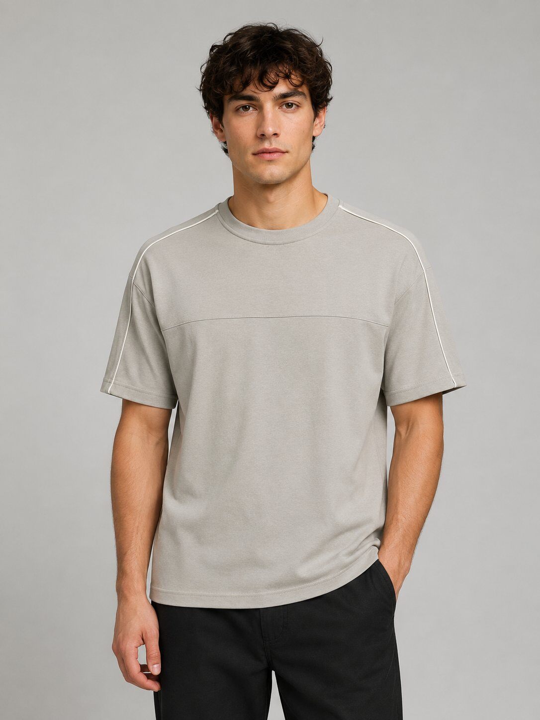 Grossiste Mentex Homme - T-shirt Coutures Détails Minimal