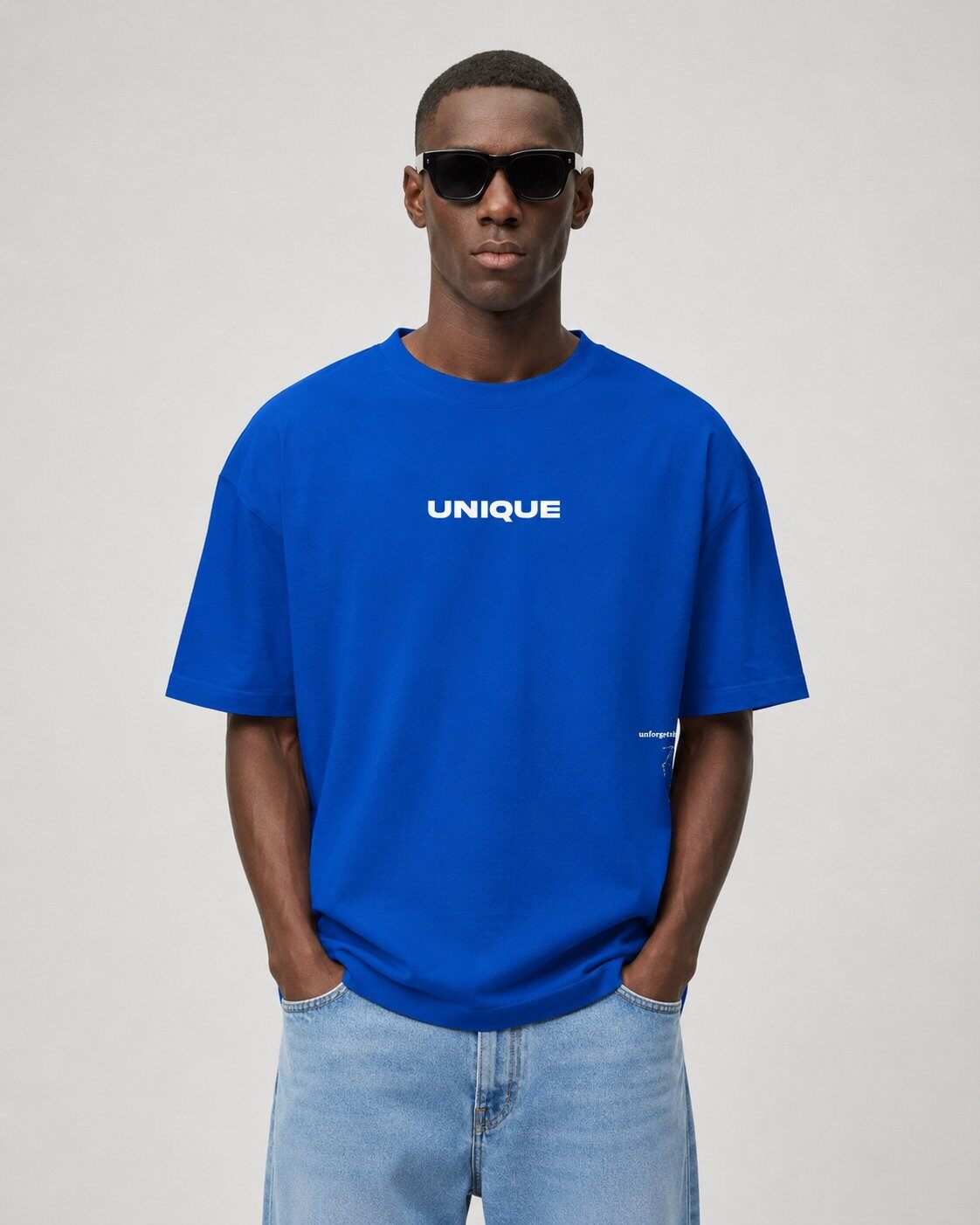 Großhändler Mentex Homme - Blaues Graphic Street T-Shirt