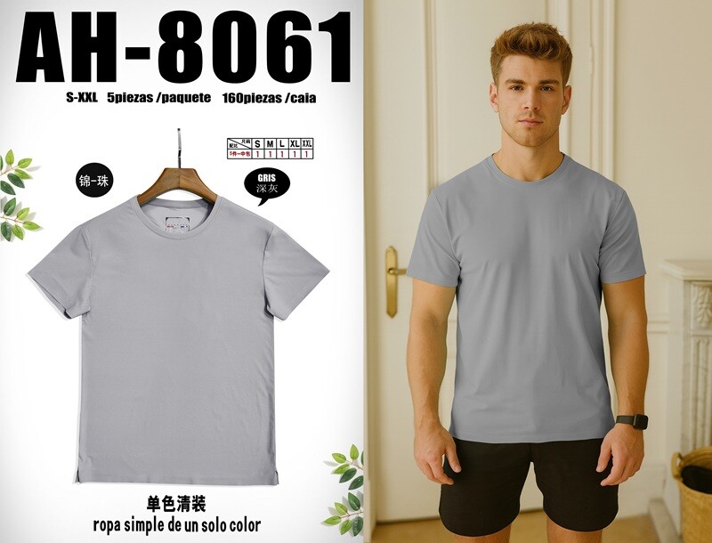Grossiste Mentex Homme - Tshirt uni homme à matière respirante très confortable pour l'été