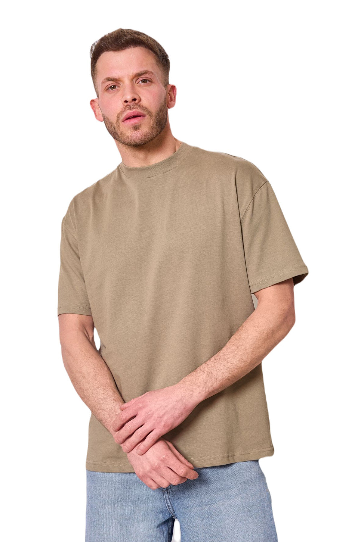 Großhändler Mentex Homme - Essentielles Khaki-T-Shirt