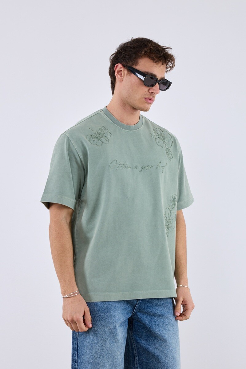 Grossiste Mentex Homme - Tshirts uni oversize Homme avec broderie