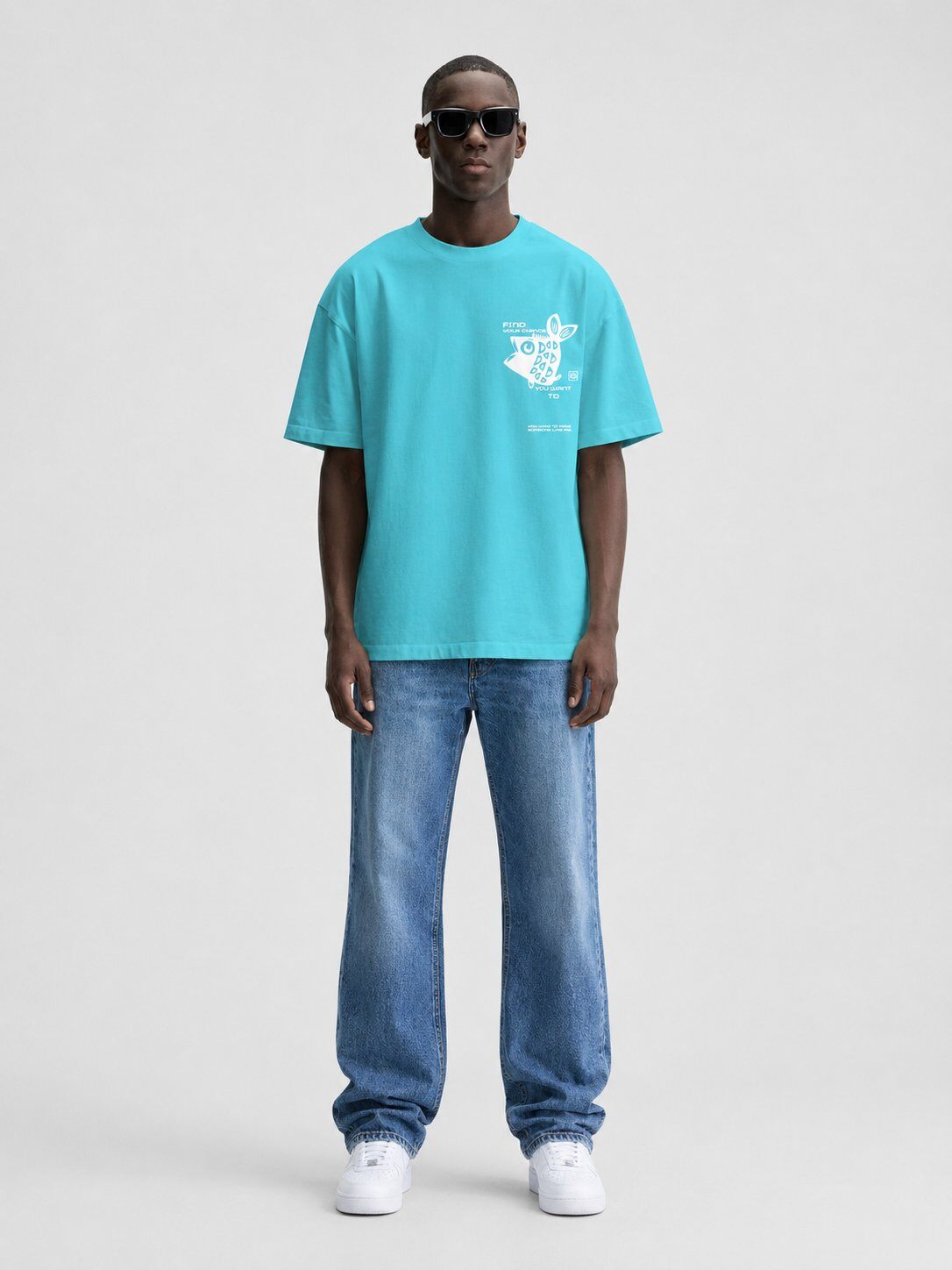 Grossista Mentex Homme - Maglietta Turchese Find Your Chance