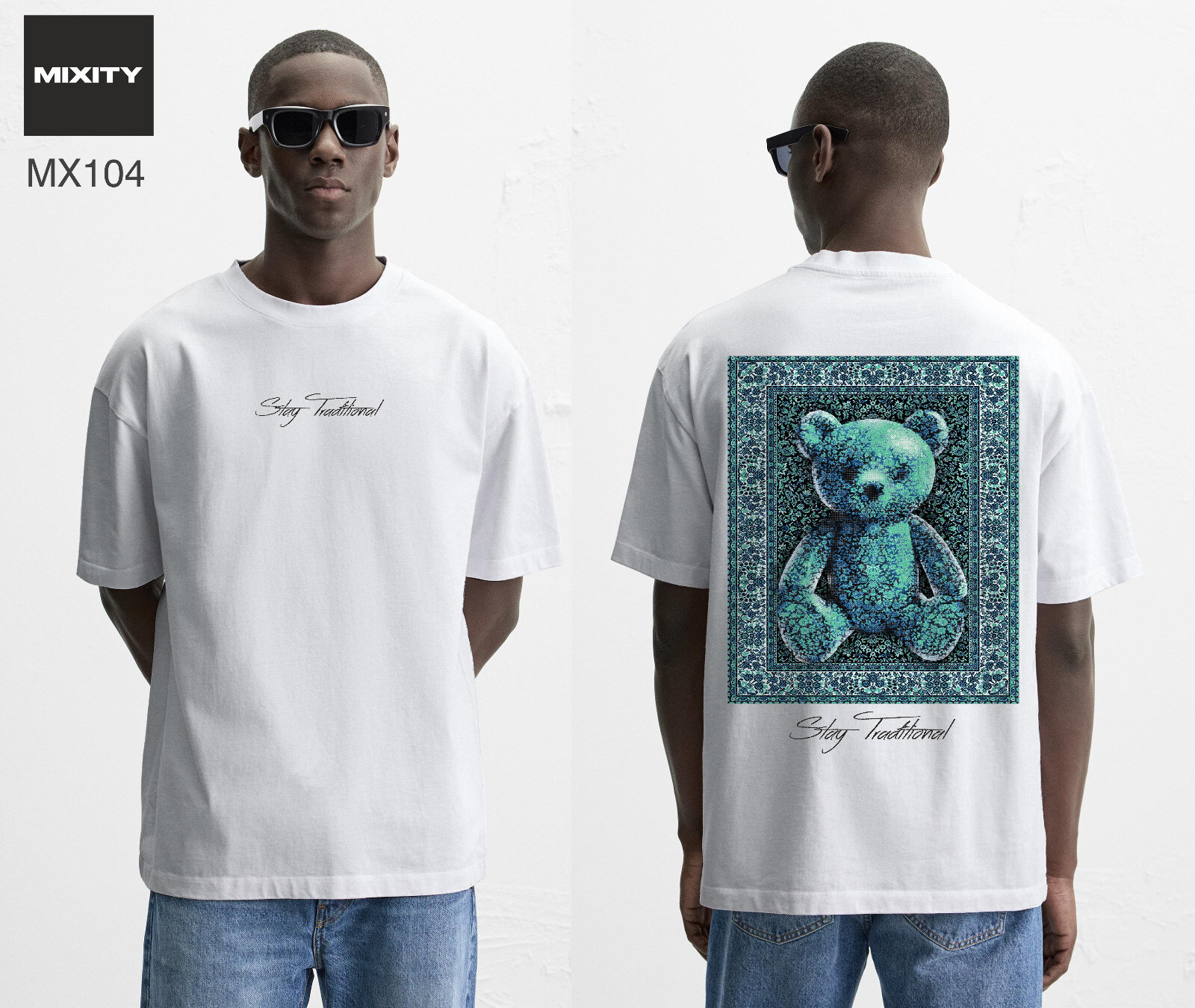 Wholesaler Mentex Homme - Artistic Oriental Back T-shirt
