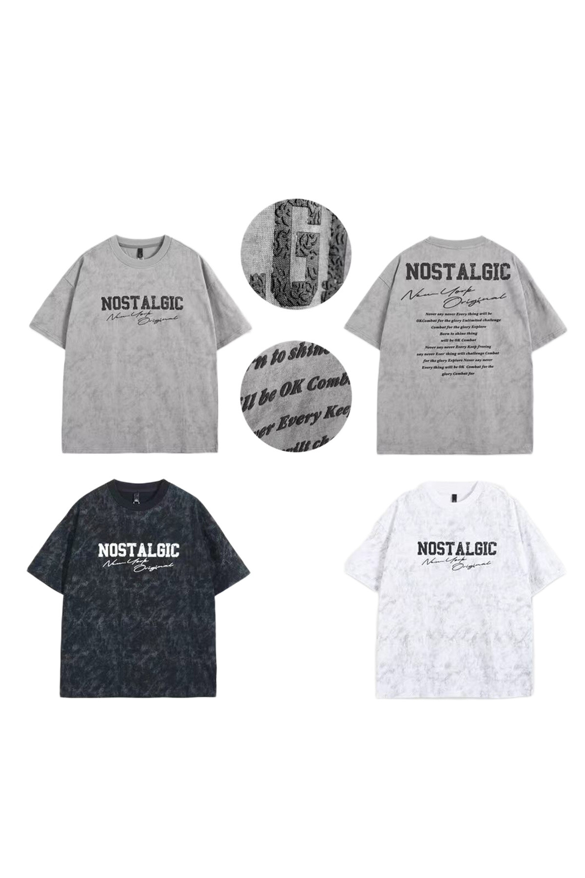 Grossista Mentex Homme - T-shirt maschile a maniche corte rotonde con motivo "nostalgico"