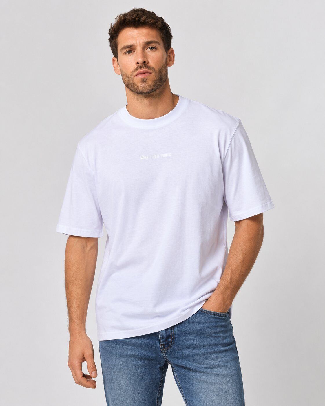 Großhändler Mentex Homme - Weißes Minimalistisches Klassisches T-Shirt