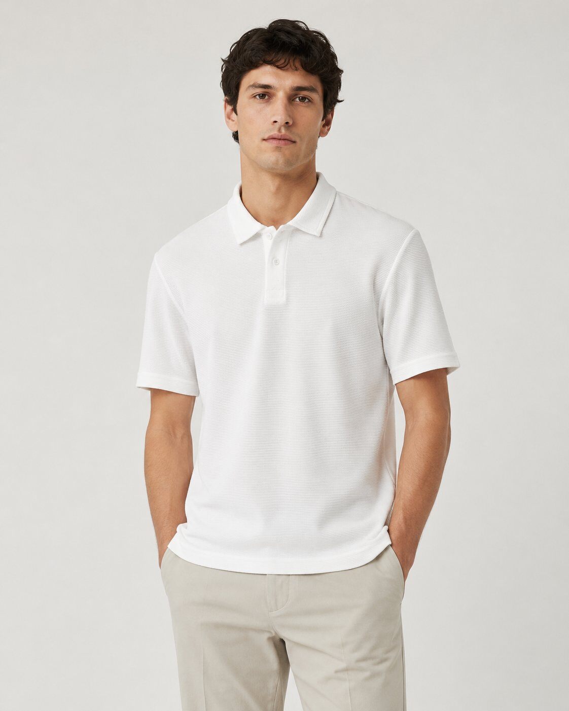 Grossista Mentex Homme - Polo Bianco Testurizzato