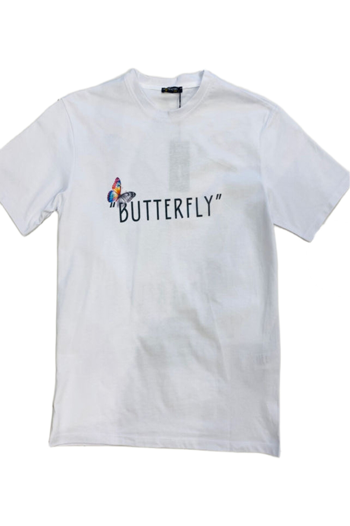 Wholesaler Mentex Homme - Plain men's round neck short sleeve T-shirt with BUTTERFLY pattern
