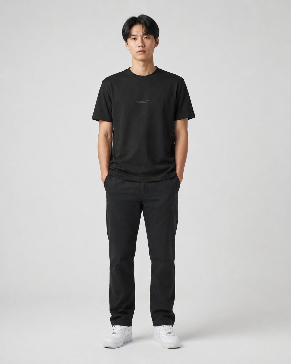 Grossista Mentex Homme - T-shirt Nera Minimal Center