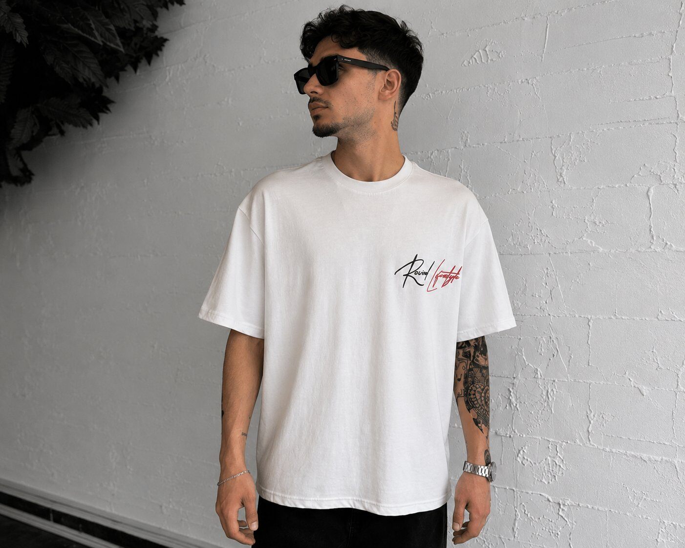 Wholesaler Mentex Homme - White T-shirt with Street Logo