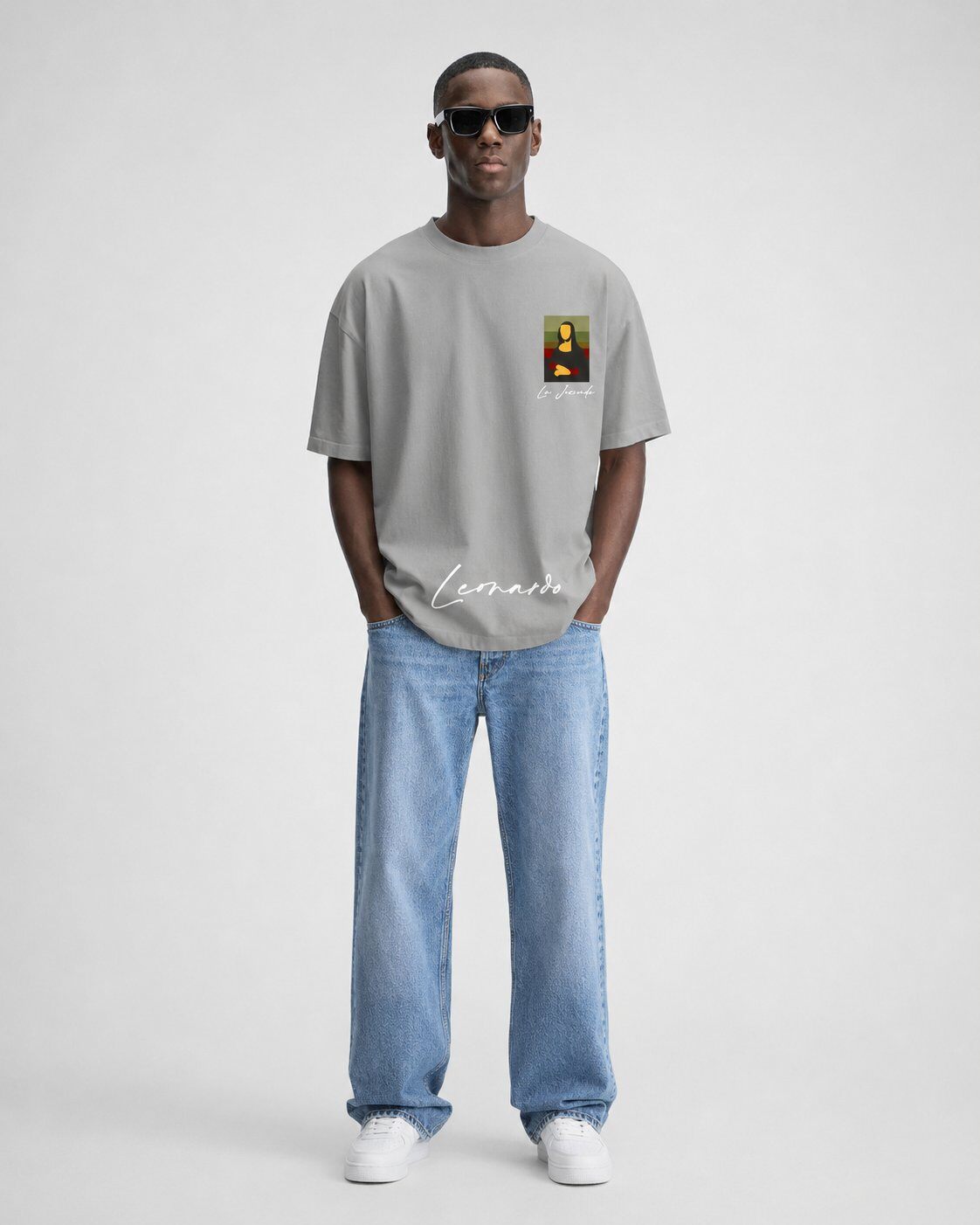 Wholesaler Mentex Homme - Grey Mona Lisa Graphic T-shirt