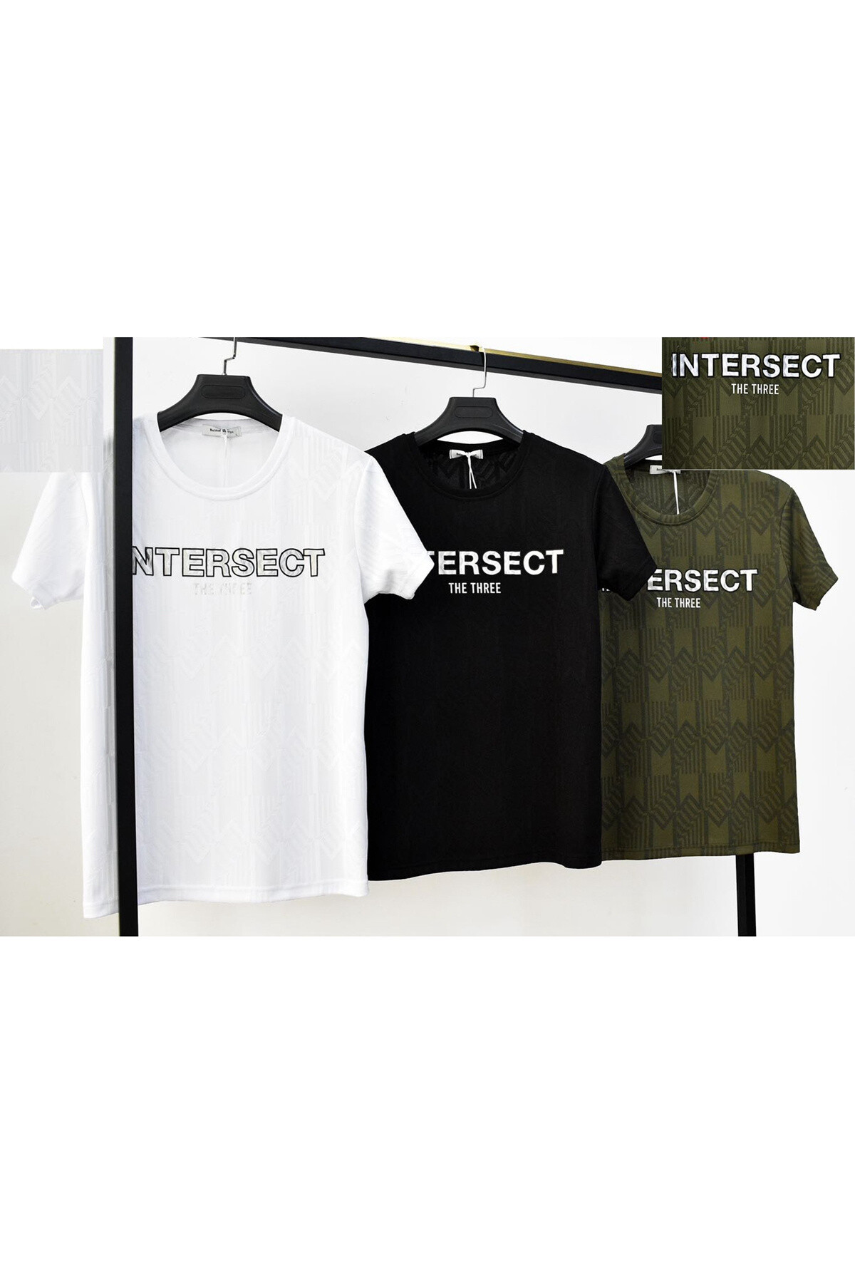 Großhändler Mentex Homme - Schlichte Langarm-T-Shirts mit Rundhalsausschnitt und Muster