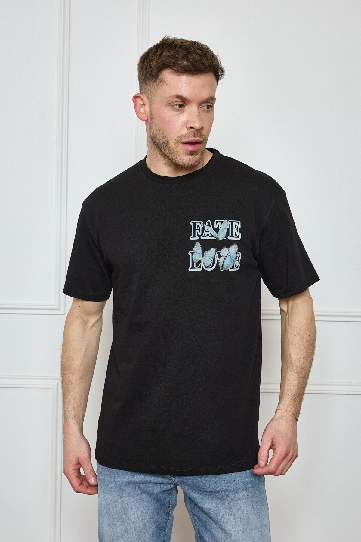 Mayorista Mentex Homme - Camiseta Une Man Camiseta redonda de mangas cortas Patrón de mariposa