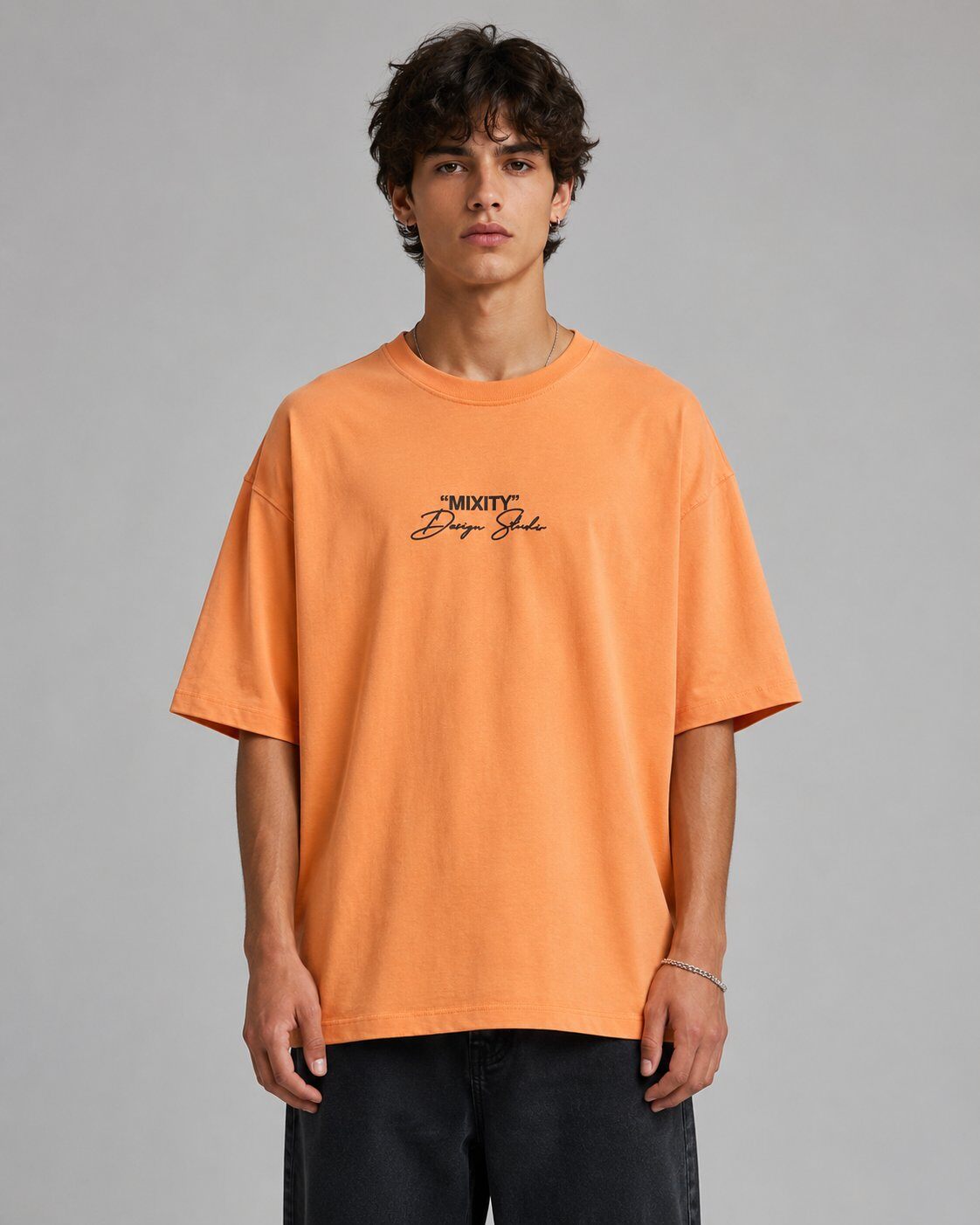 Grossista Mentex Homme - T-shirt Arancione Oversize MIXITY